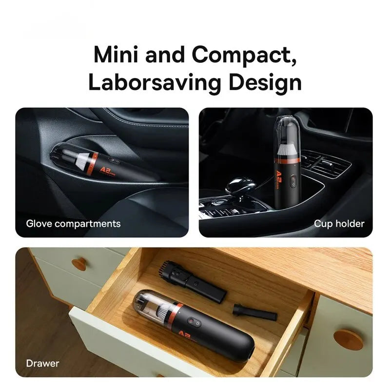 Baseus Car Vacuum Cleaner Mini Handheld Auto Vacuum Cleaner 6000Pa Powerful Suction Blow & Vacuum 2 In1 For Home & Car & Office - KRODEX