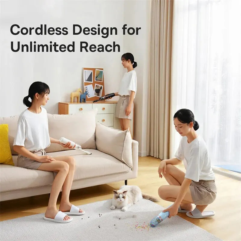 Baseus Car Vacuum Cleaner Mini Handheld Auto Vacuum Cleaner 6000Pa Powerful Suction Blow & Vacuum 2 In1 For Home & Car & Office - KRODEX
